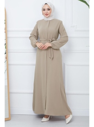 Beige - Abaya - Hafsa Mina