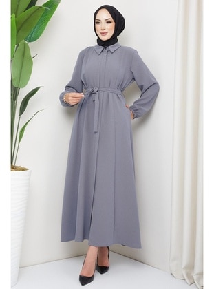 Grey - Abaya - Hafsa Mina