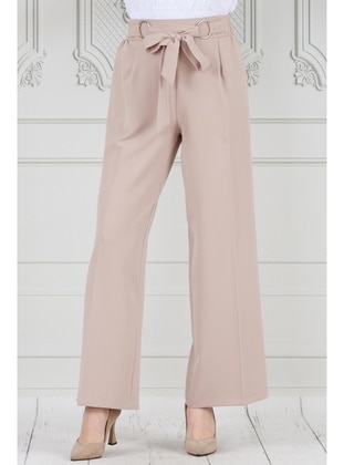 Beige - Pants - Sevitli