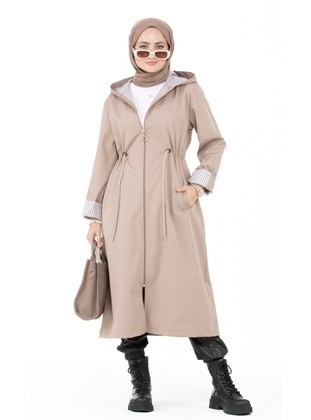 Beige - Trench Coat - Sevitli