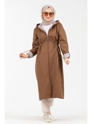 Tan - Trench Coat - Sevitli