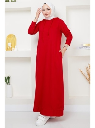 Red - Modest Dress - Hafsa Mina