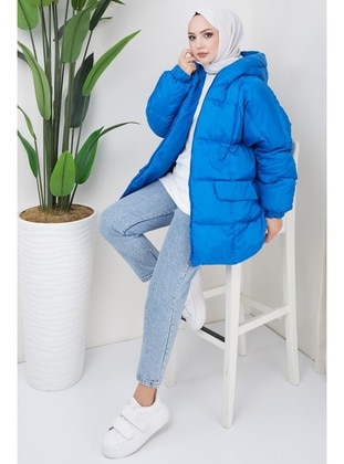 Blue - Puffer Jackets - Hafsa Mina