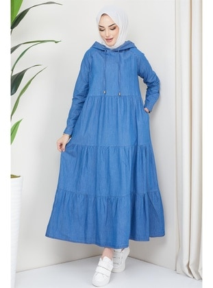 Light Blue - Modest Dress - Hafsa Mina