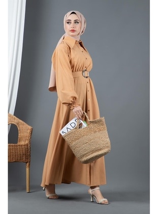 Camel - Modest Dress - Sevitli