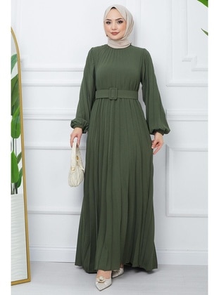 Khaki - Modest Dress - Hafsa Mina