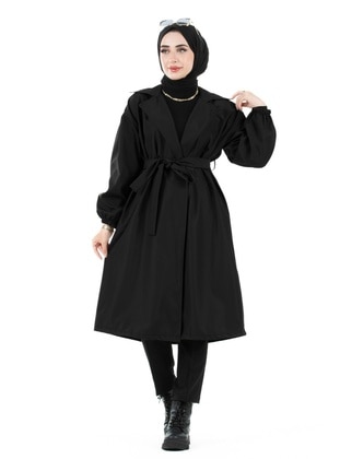 Black - Trench Coat - Sevitli