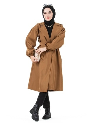 Tan - Trench Coat - Sevitli