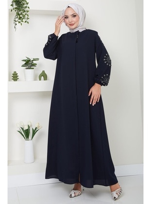 Navy Blue - Abaya - Hafsa Mina