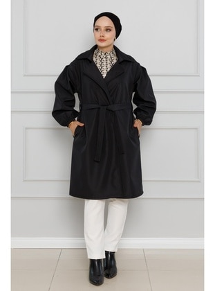 Black - Trench Coat - Sevitli