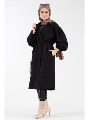 Black - Trench Coat - Sevitli