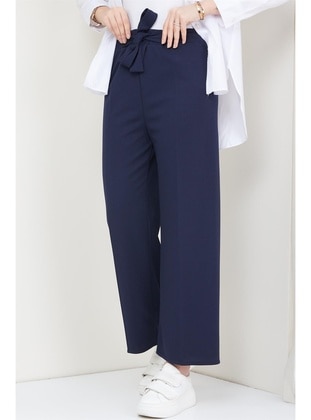 Navy Blue - Pants - Hafsa Mina