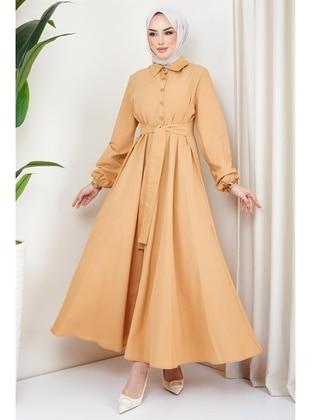 Camel - Modest Dress - Hafsa Mina