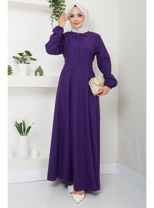 Purple - Modest Dress - Hafsa Mina