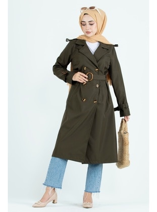 Khaki - Trench Coat - Sevitli