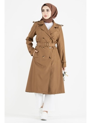 Tan - Trench Coat - Sevitli