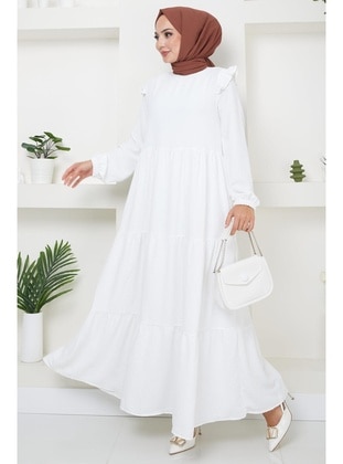 White - Modest Dress - Hafsa Mina