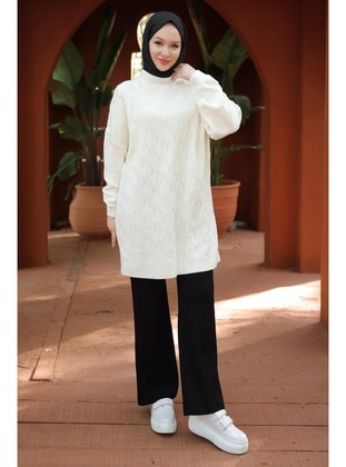 White - Knit Tunics - Hafsa Mina