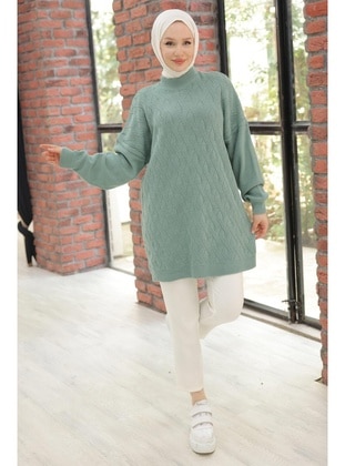 Mint Green - Knit Tunics - Hafsa Mina