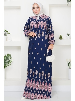 Navy Blue - Modest Dress - Hafsa Mina