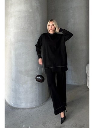 Black - Tracksuit Set - Olcay