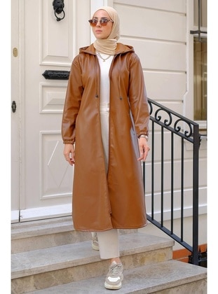 Tan - Topcoat - Hafsa Mina