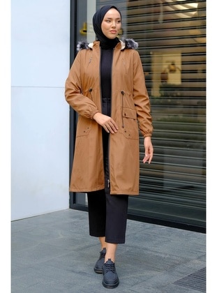 Tan - Puffer Jackets - Hafsa Mina