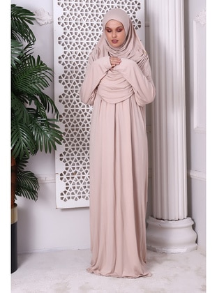 Beige - Prayer Clothes - İhvan