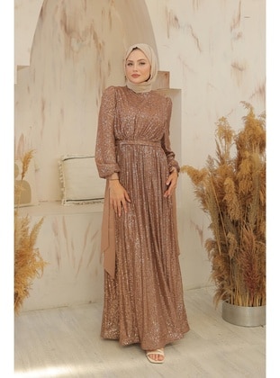 Camel - Modest Evening Dress - Hakimoda