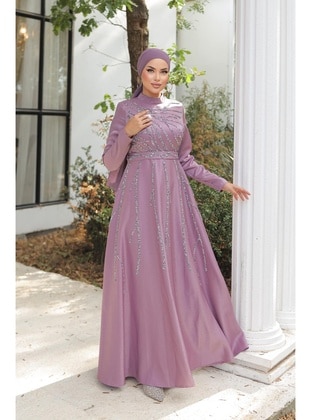 Lilac - Modest Evening Dress - Hakimoda