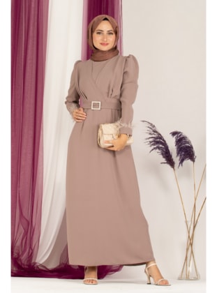 Milky Brown - Evening Dresses - Sevitli