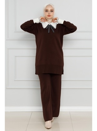 Brown - Knit Suits - Sevitli