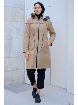 Beige - Puffer Jackets - Hafsa Mina