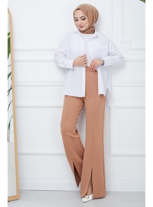 Camel - Pants - Hafsa Mina