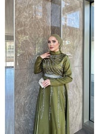 Khaki - Modest Evening Dress