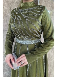 Khaki - Modest Evening Dress