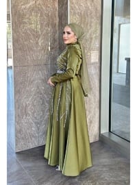 Khaki - Modest Evening Dress