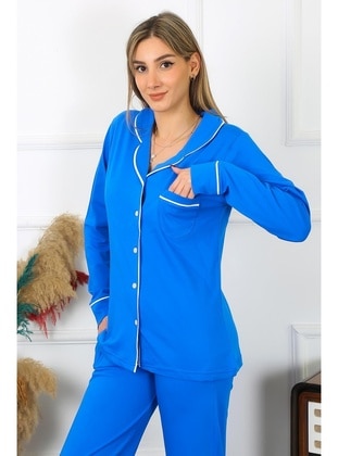 Saxe Blue - Pyjama Set - Akbeniz