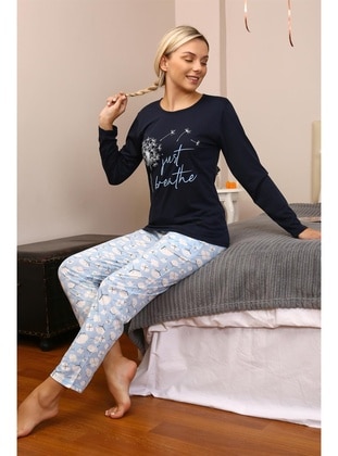 Navy Blue - Pyjama Set - Akbeniz