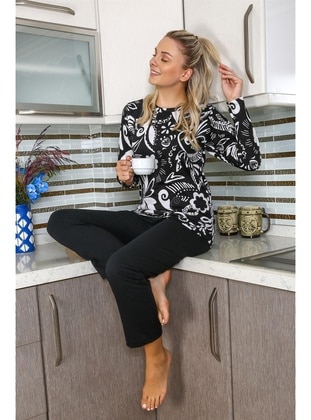 Black - Pyjama Set - Akbeniz