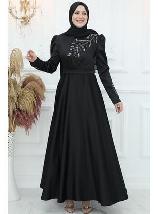 Black - Plus Size Evening Dress - Amine Hüma