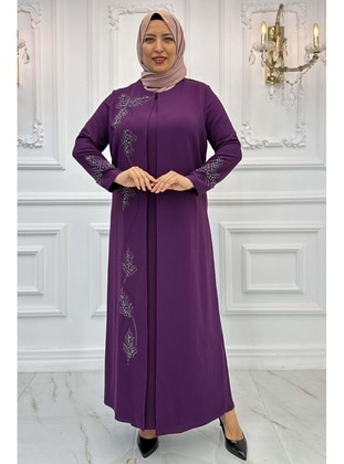 Maroon - Modest Dress - Amine Hüma