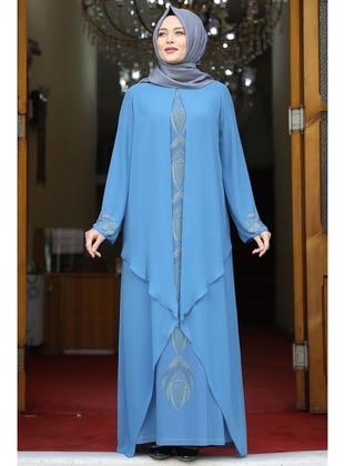 Baby Blue - Modest Evening Dress - Amine Hüma