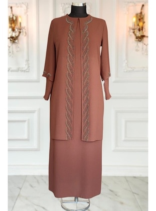 Brown - Modest Dress - Amine Hüma