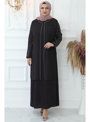 Black - Modest Evening Dress - Amine Hüma