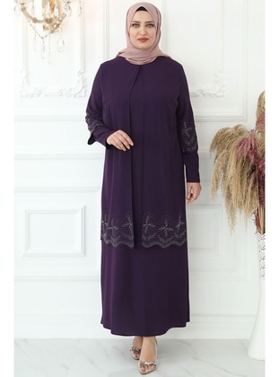 Maroon - Modest Evening Dress - Amine Hüma