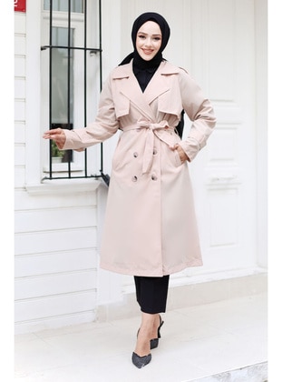 Beige - 500gr - Trench Coat - Tesettür Dünyası