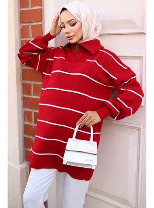 Red - Knit Sweaters - Benguen