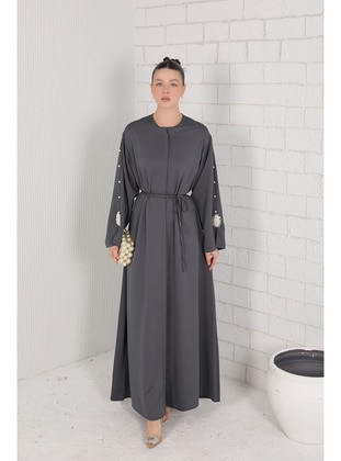 Anthracite - Modest Evening Dress - Melike Tatar