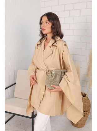 Beige - Poncho - Melike Tatar